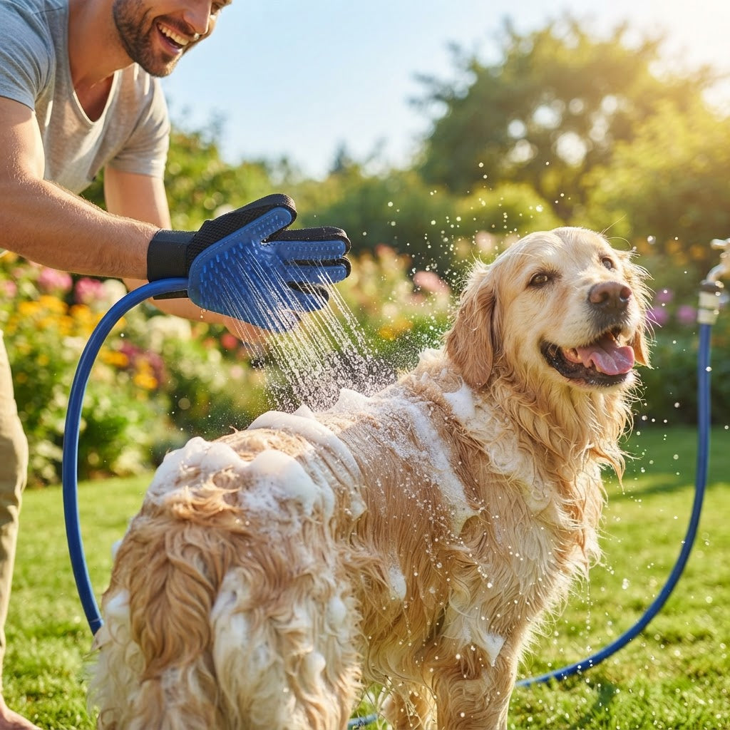 Guante de baño para mascotas